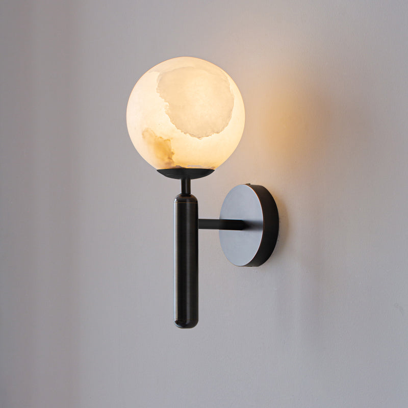 Orlaeila Modern Minimalist Brass Alabaster Wall Lamp - Lamp Copper