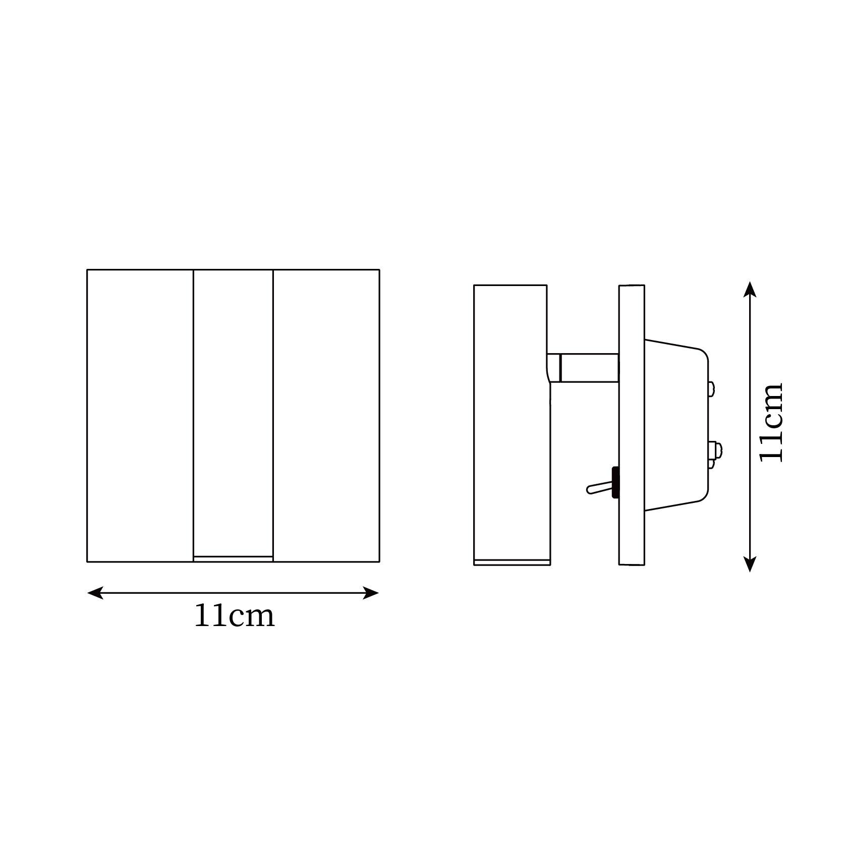 Astra Applique Murale Micro Carrée Spot Avec Interrupteur - Neutralighting