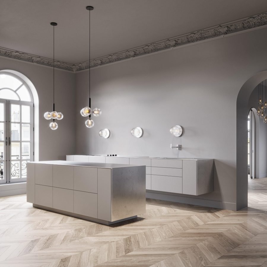 Valentina Suspension Moderne Bulle Métal Verre Salle à Manger - Neutralighting