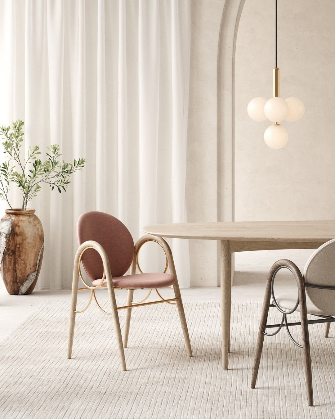 Scandiluxe Brass Pendant Swag Light - Blowlighting
