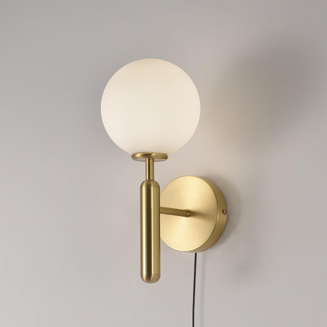 Lustra Wall Lamp Plug In Glass Globe Nordic - Neutralighting