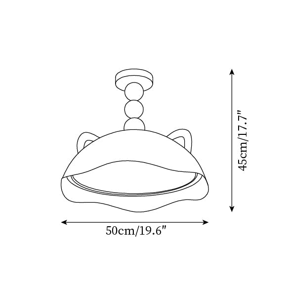 Miki Plafonnier Chat Oreilles Sphère Accent Ludique Moderne - Neutralighting