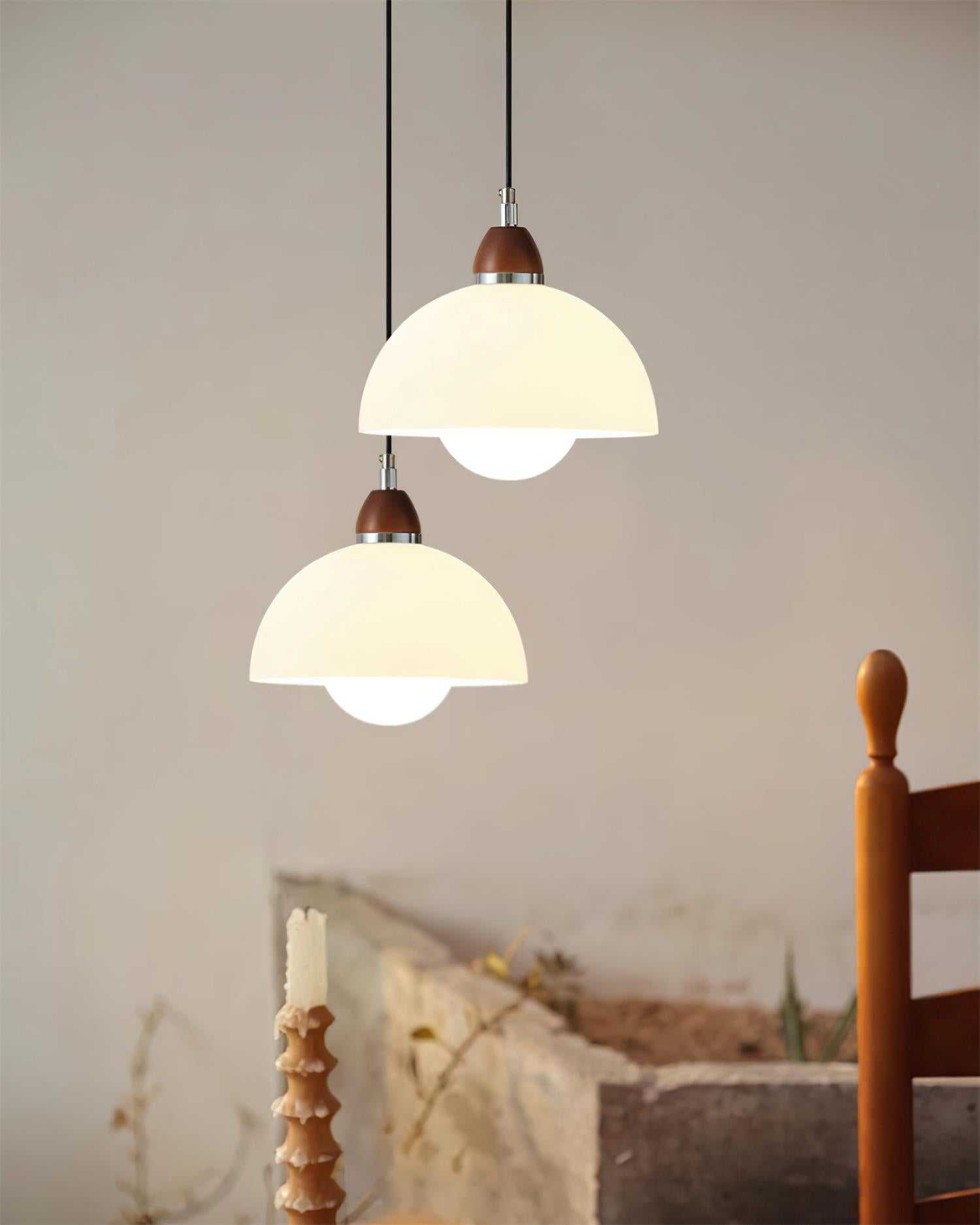 Milagro Suspension Lampe Dôme Accent en Bois Minimaliste - Neutralighting