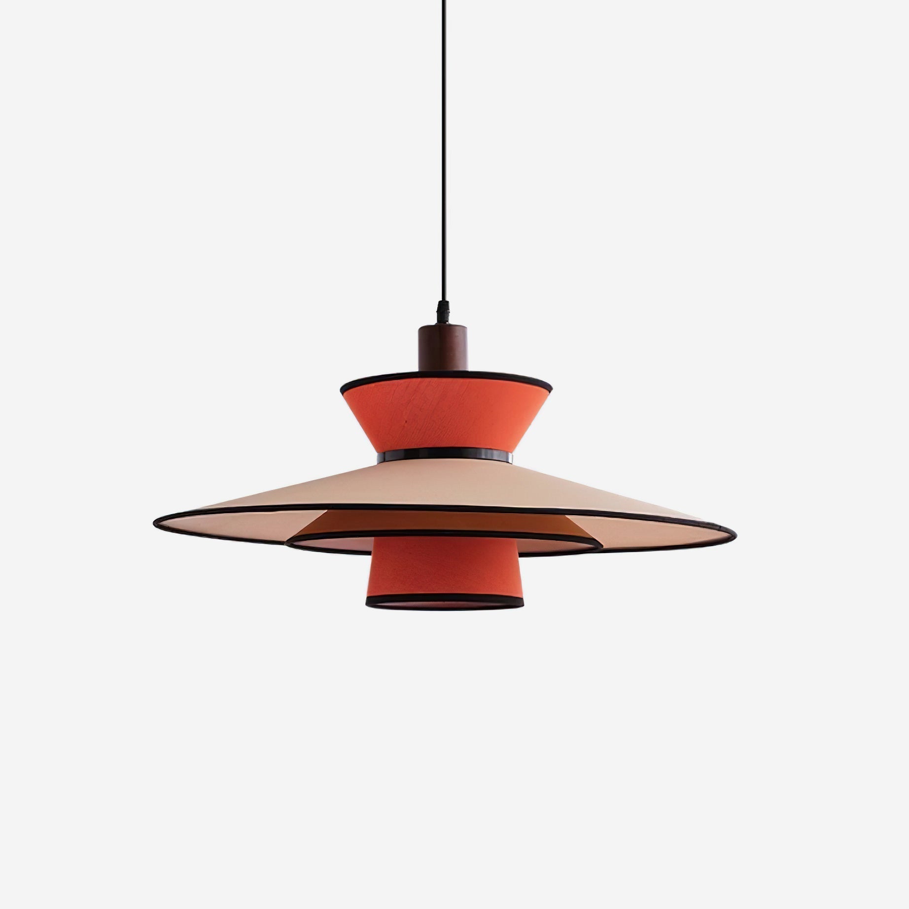 Milano Suspension Lampe Géométrique en Tissu Superposé Rouge - Neutralighting