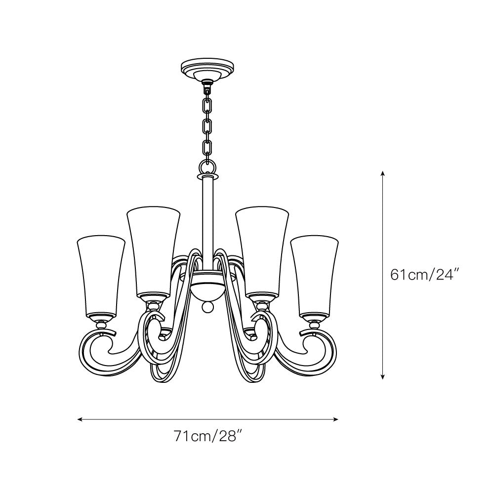 Ilsolen Postmodern Luxury Brass Glass Chandelier - Lamp Copper