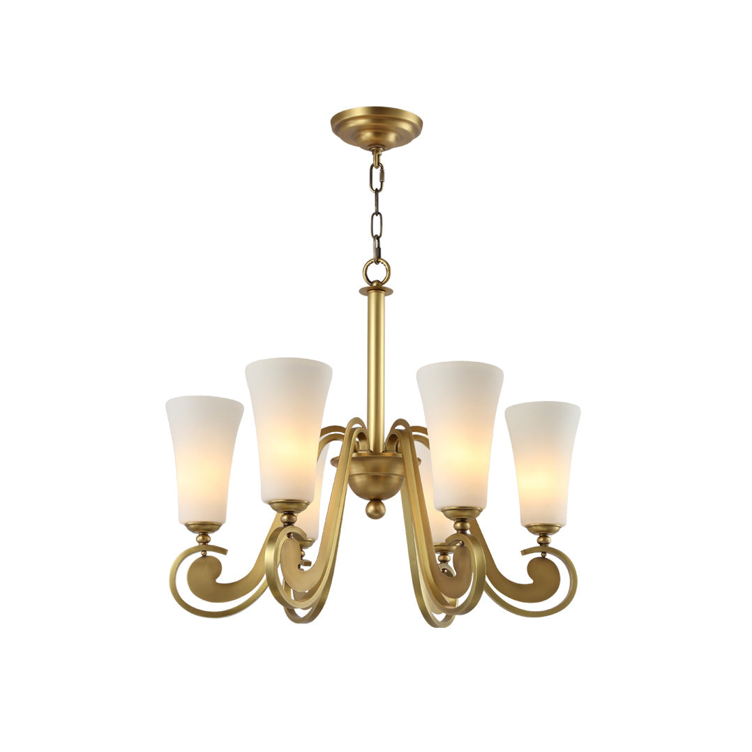 Ilsolen Postmodern Luxury Brass Glass Chandelier - Lamp Copper