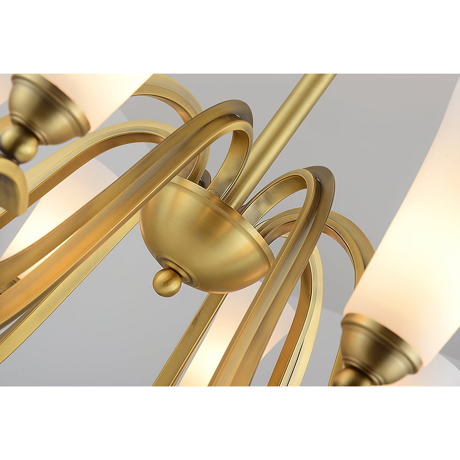 Ilsolen Postmodern Luxury Brass Glass Chandelier - Lamp Copper