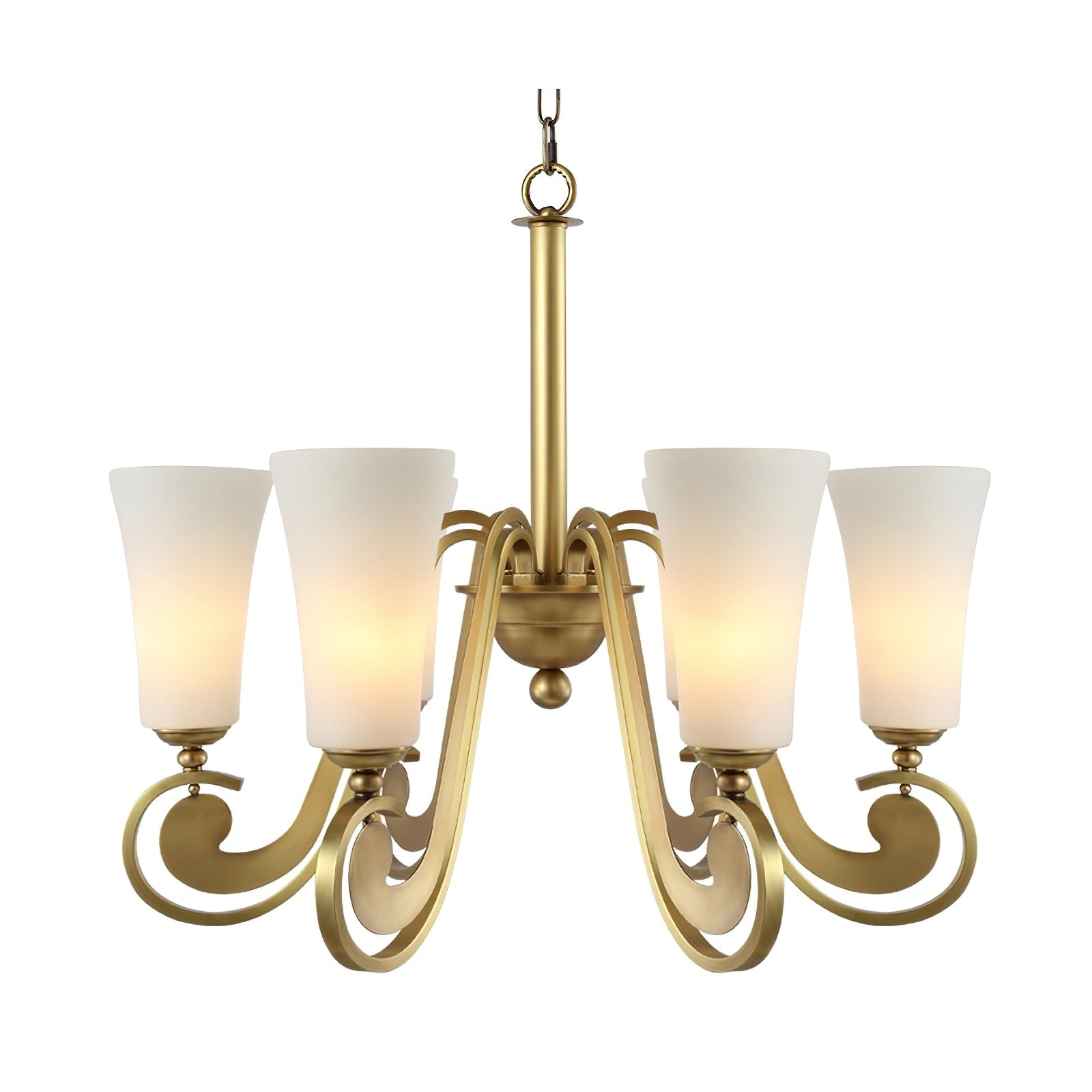 Ilsolen Postmodern Luxury Brass Glass Chandelier - Lamp Copper