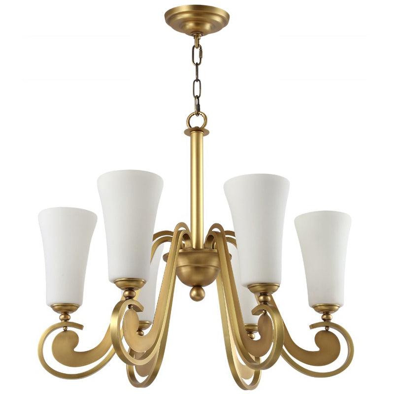 Ilsolen Postmodern Luxury Brass Glass Chandelier - Lamp Copper
