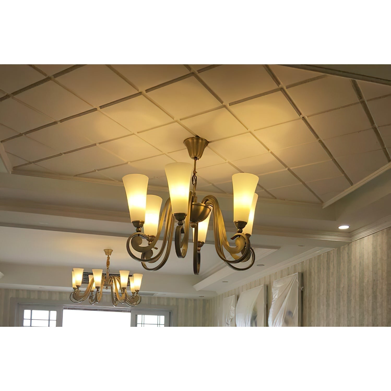 Ilsolen Postmodern Luxury Brass Glass Chandelier - Lamp Copper