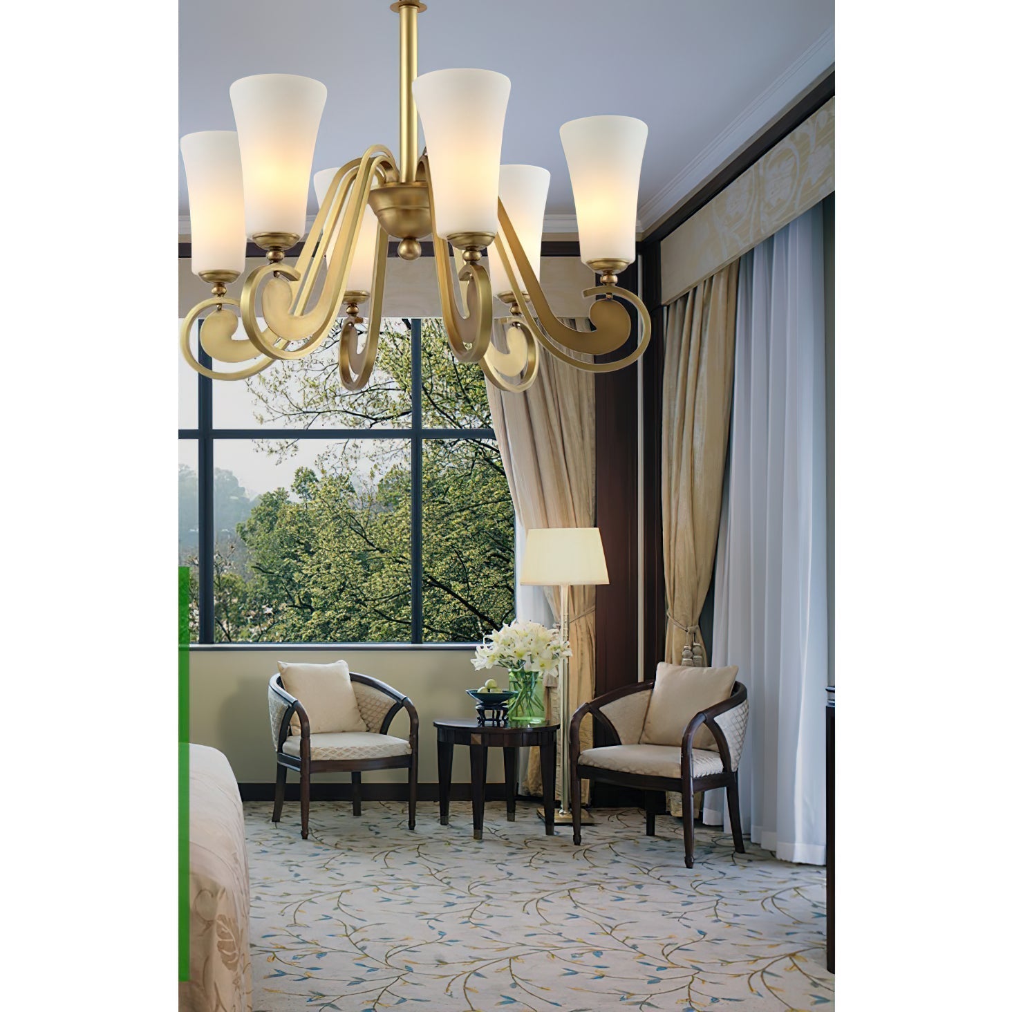 Ilsolen Postmodern Luxury Brass Glass Chandelier - Lamp Copper