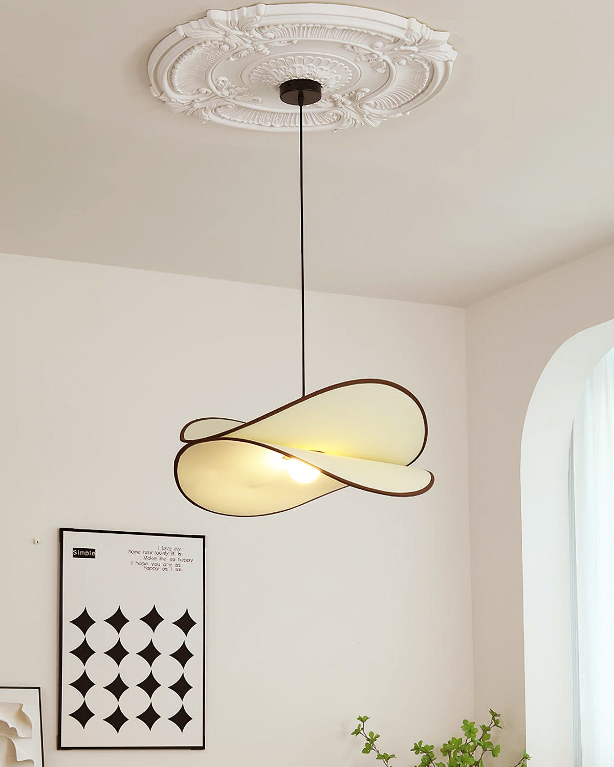 Cicaros Suspension Métal Tissu Art Créatif - Neutralighting