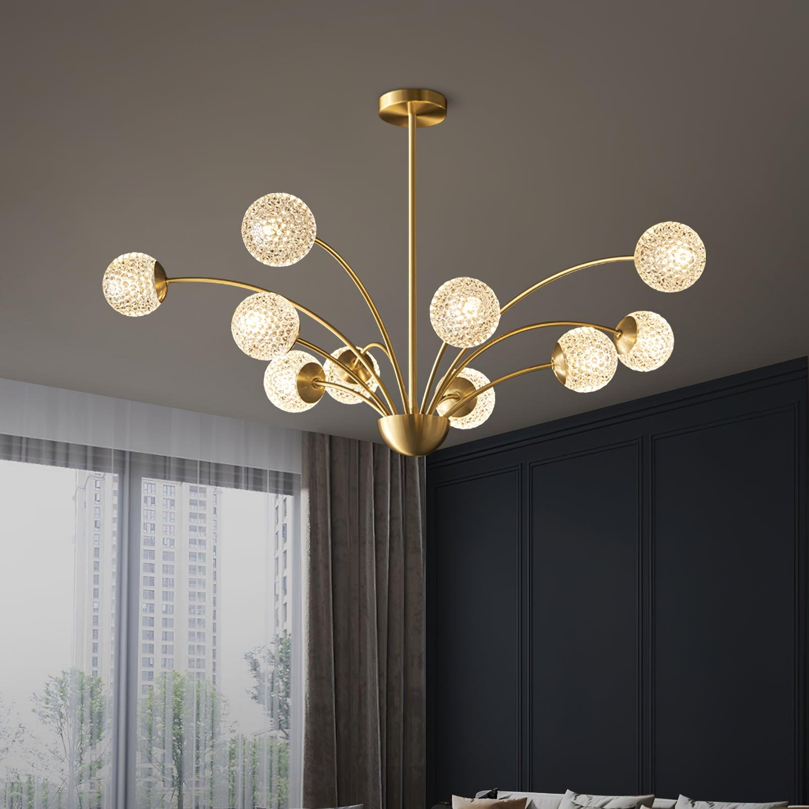 Lustra Chandelier Bras Courbés Laiton - Neutralighting