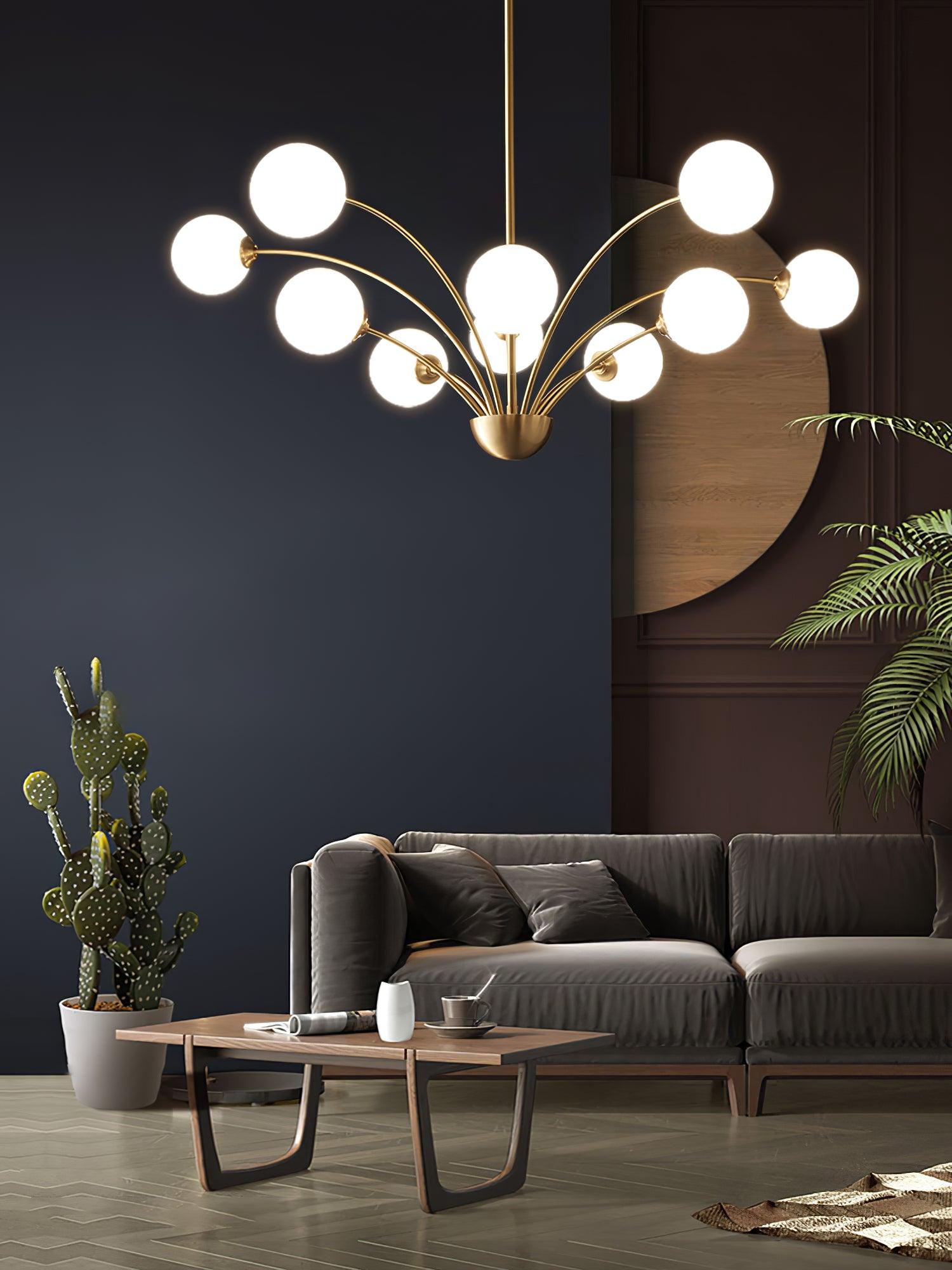 Lustra Chandelier Bras Courbés Laiton - Neutralighting