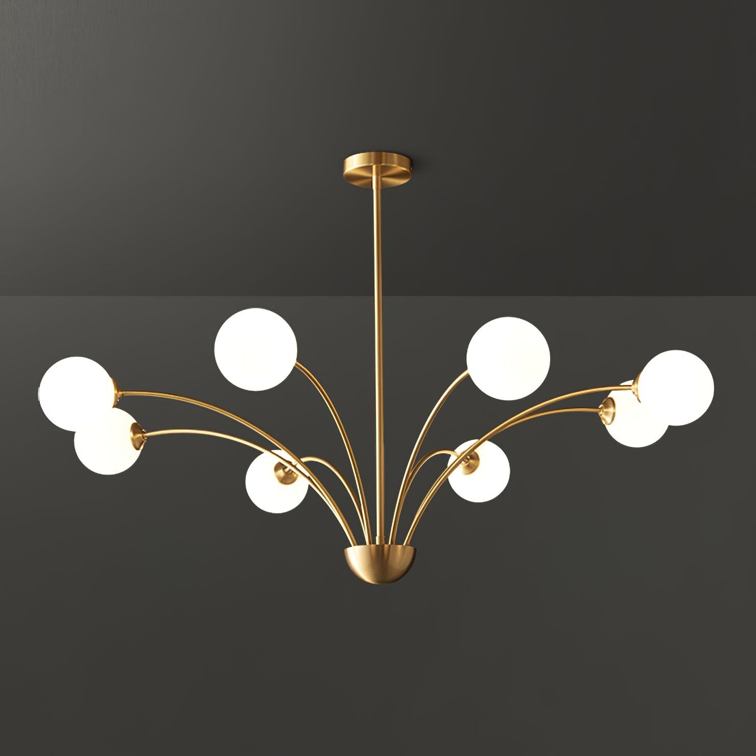 Lustra Chandelier Bras Courbés Laiton - Neutralighting