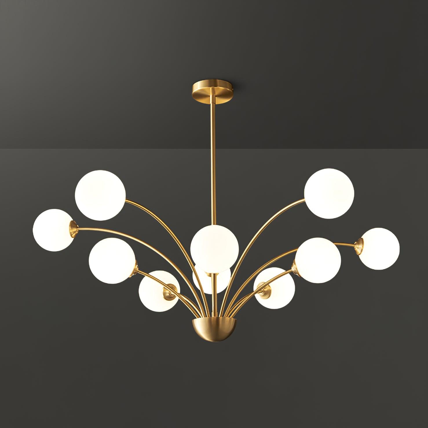 Lustra Chandelier Bras Courbés Laiton - Neutralighting