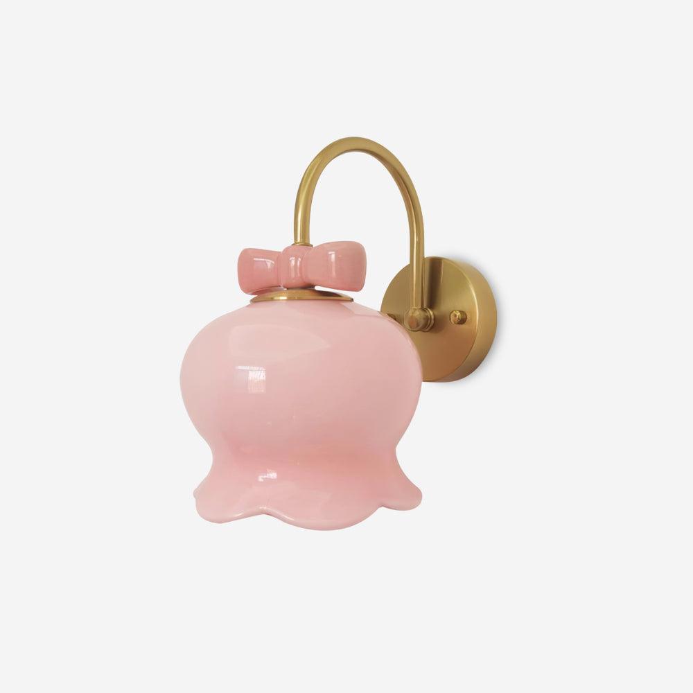 Wall Lamp Bow Accent Bell Glass Shade Playful Modern Kids Room - Letslighting