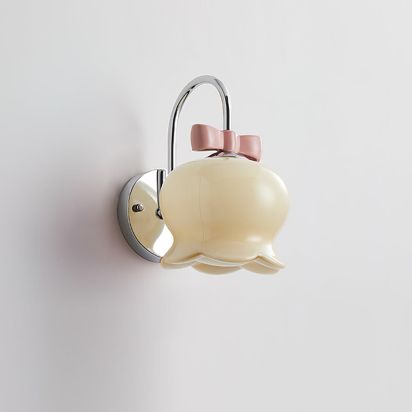 Wall Lamp Bow Accent Bell Glass Shade Playful Modern Kids Room - Letslighting