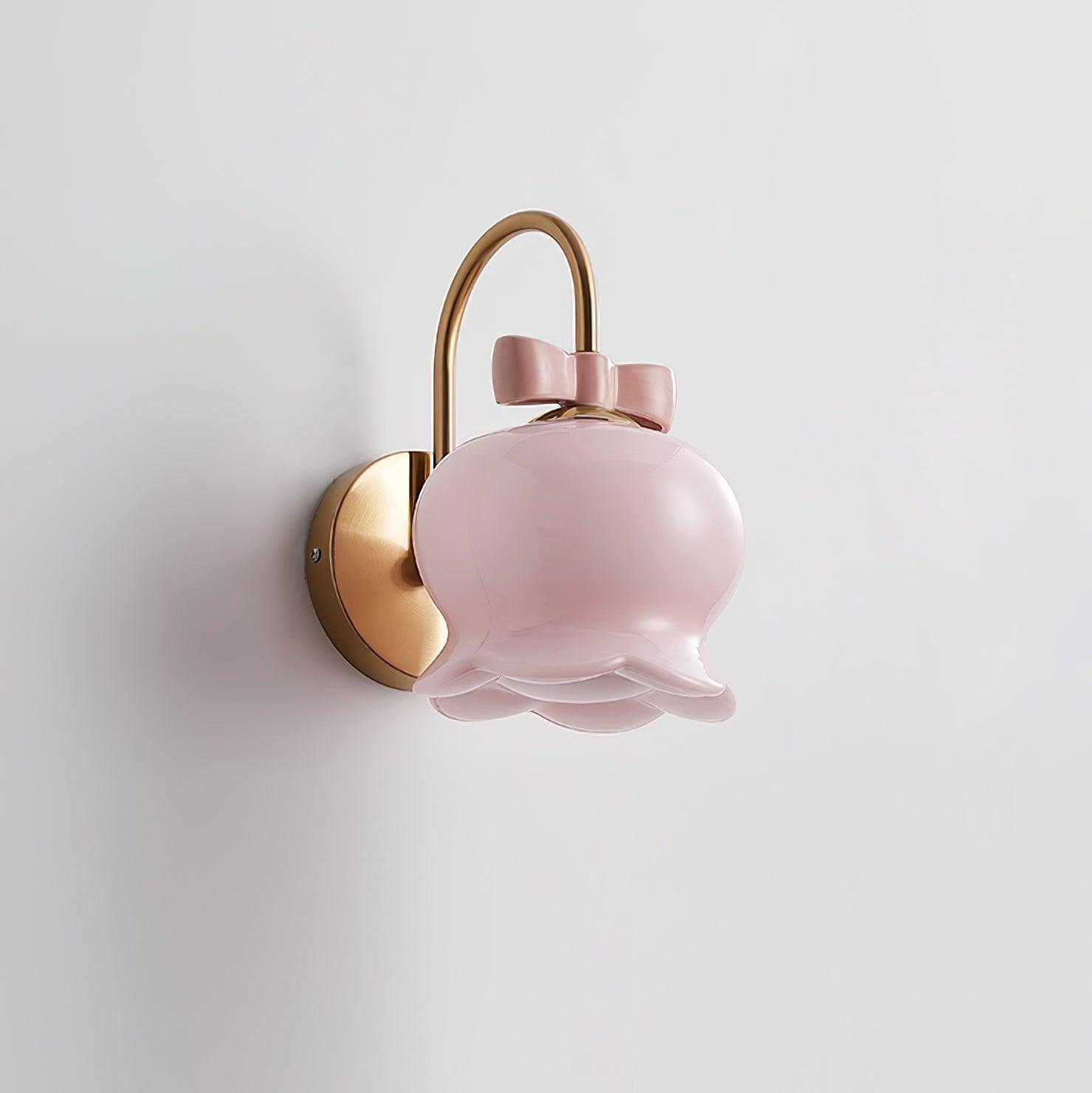 Wall Lamp Bow Accent Bell Glass Shade Playful Modern Kids Room - Letslighting