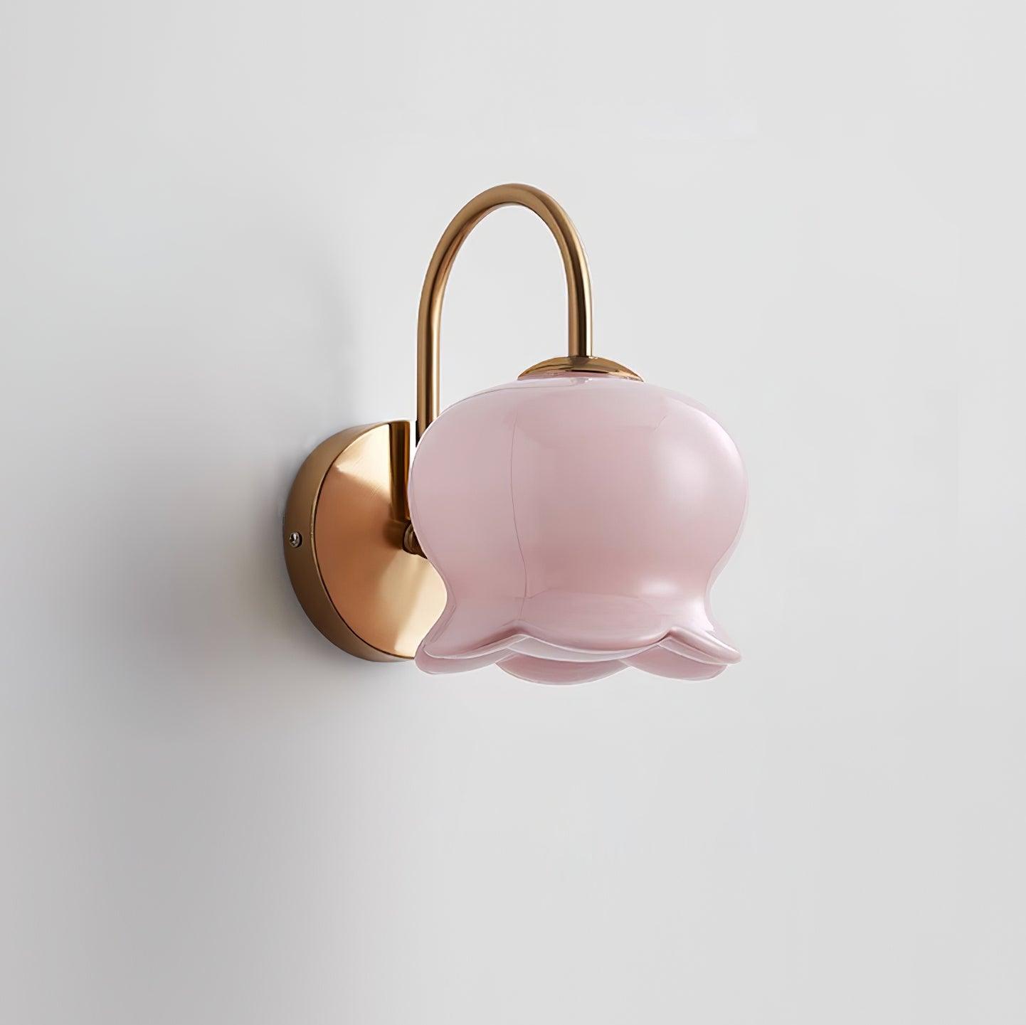 Wall Lamp Bow Accent Bell Glass Shade Playful Modern Kids Room - Letslighting
