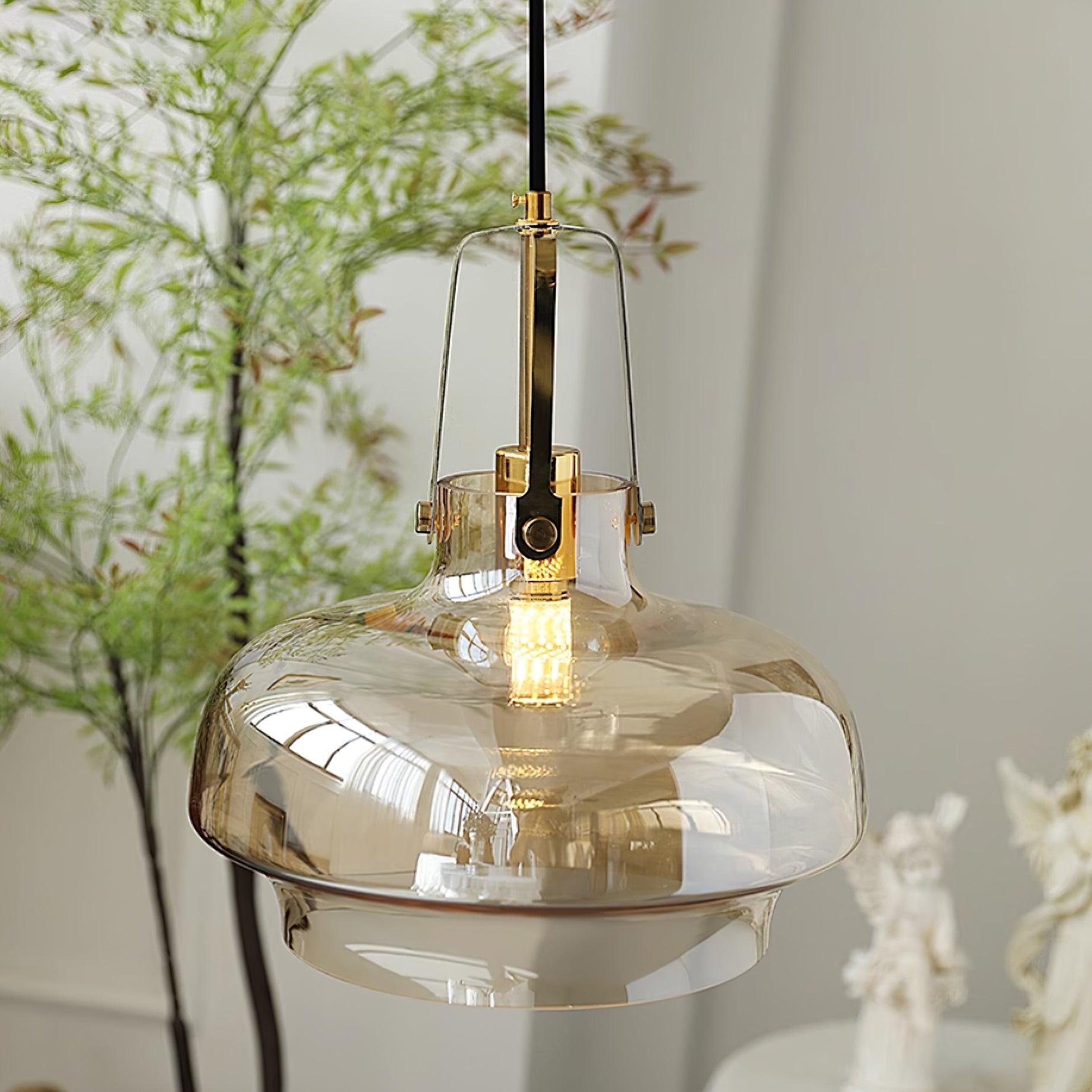 Aurelin Lampe Pendante Élégante Verre Ambre - Neutralighting