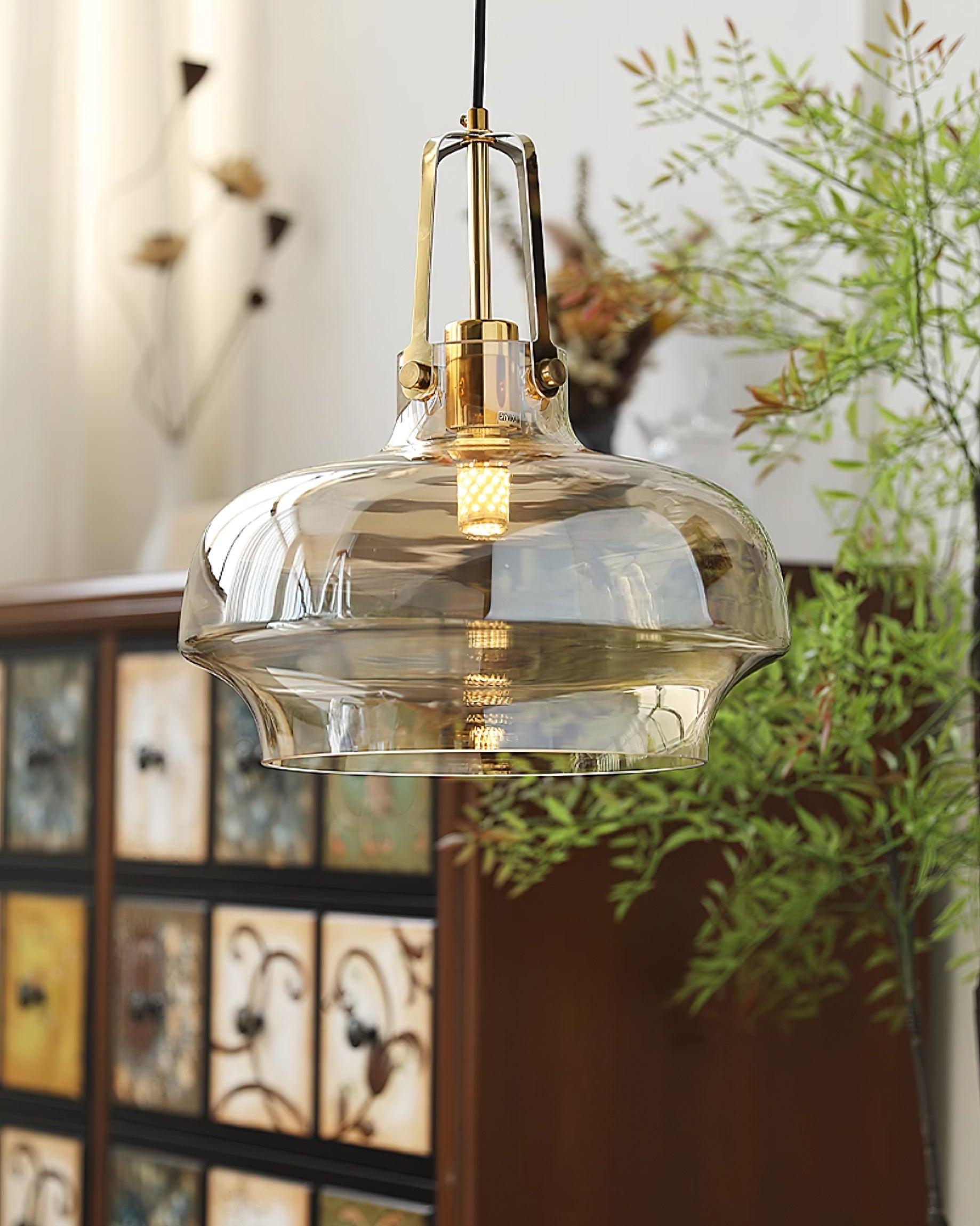 Aurelin Lampe Pendante Élégante Verre Ambre - Neutralighting