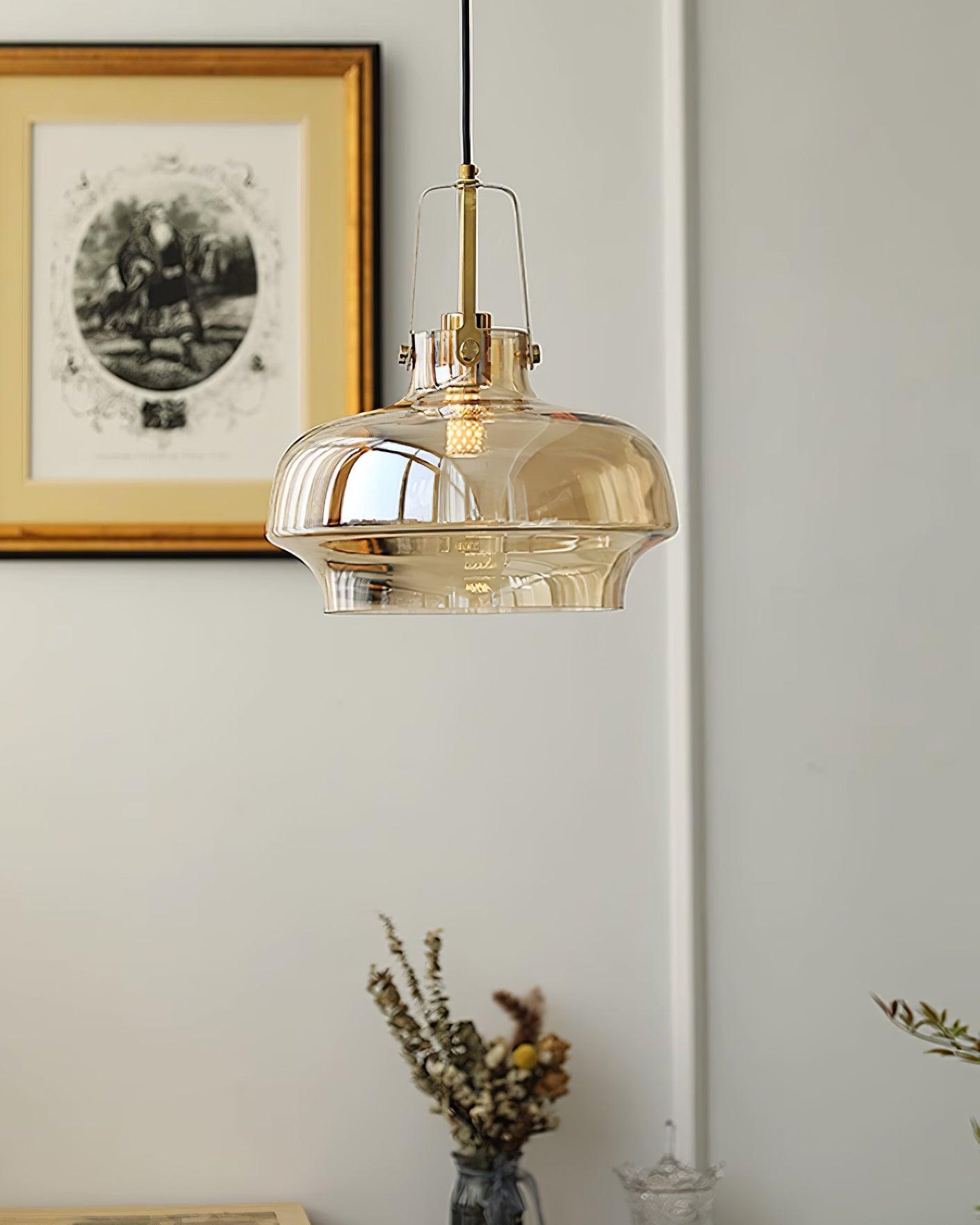 Aurelin Lampe Pendante Élégante Verre Ambre - Neutralighting