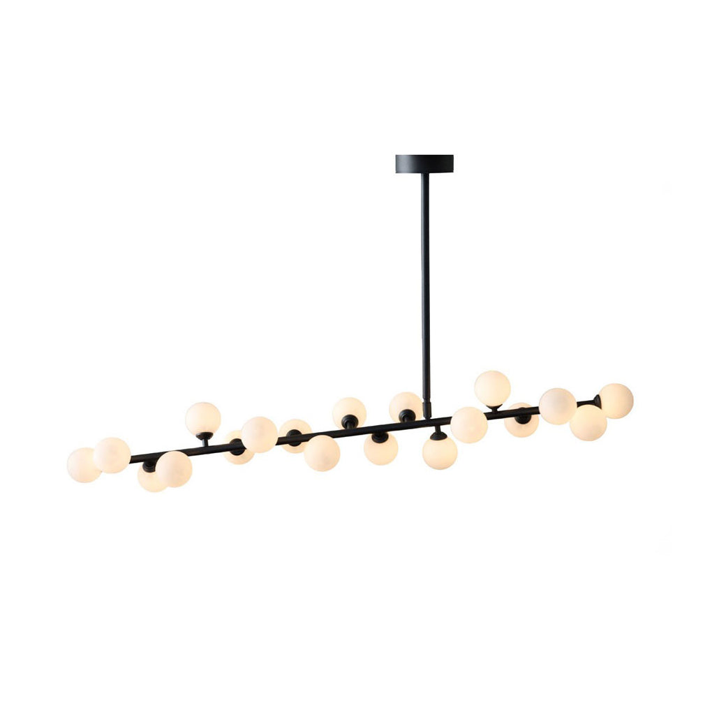Eshair Modern Minimalist Brass Glass Chandelier - Lamp Copper