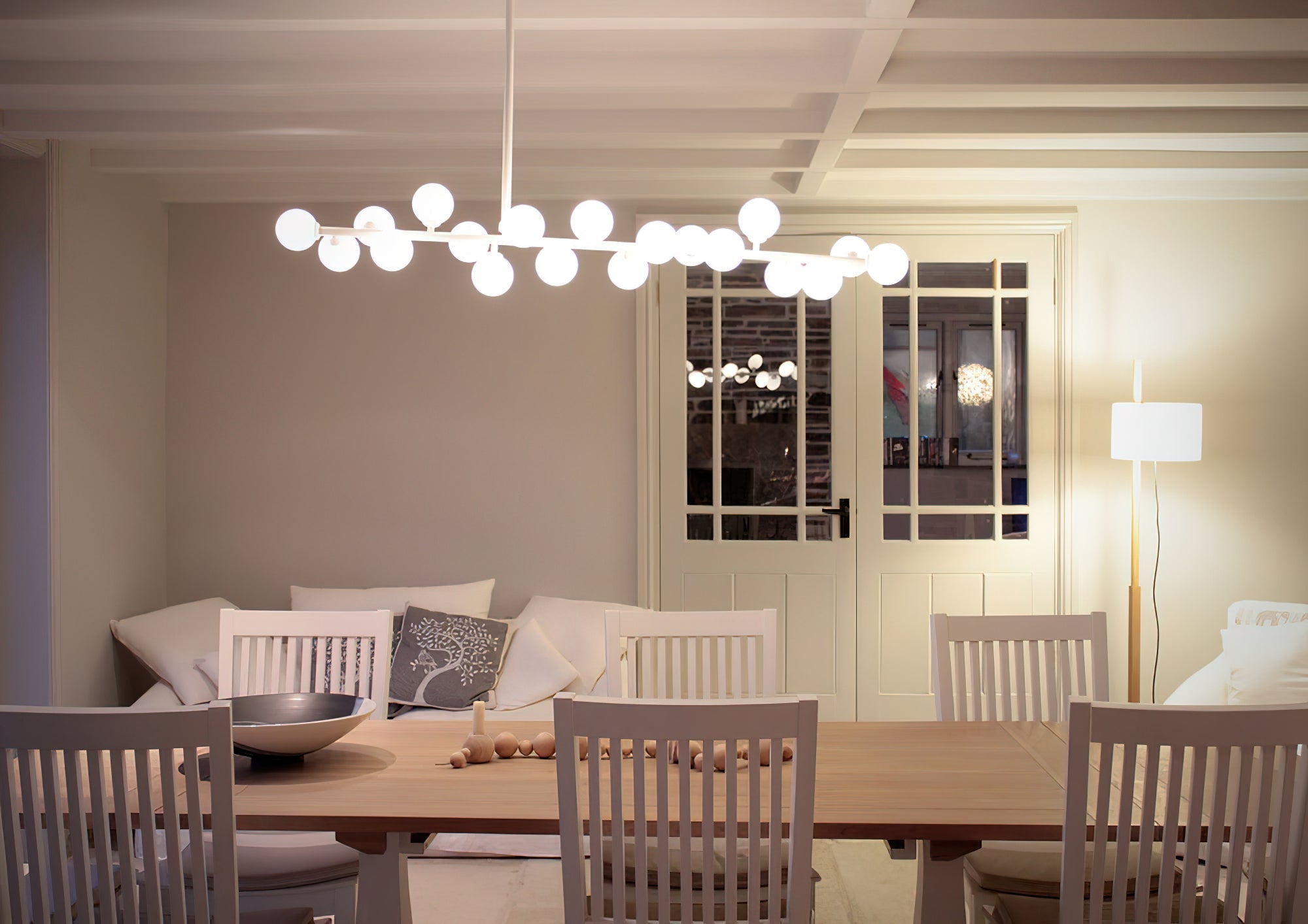 Eshair Modern Minimalist Brass Glass Chandelier - Lamp Copper