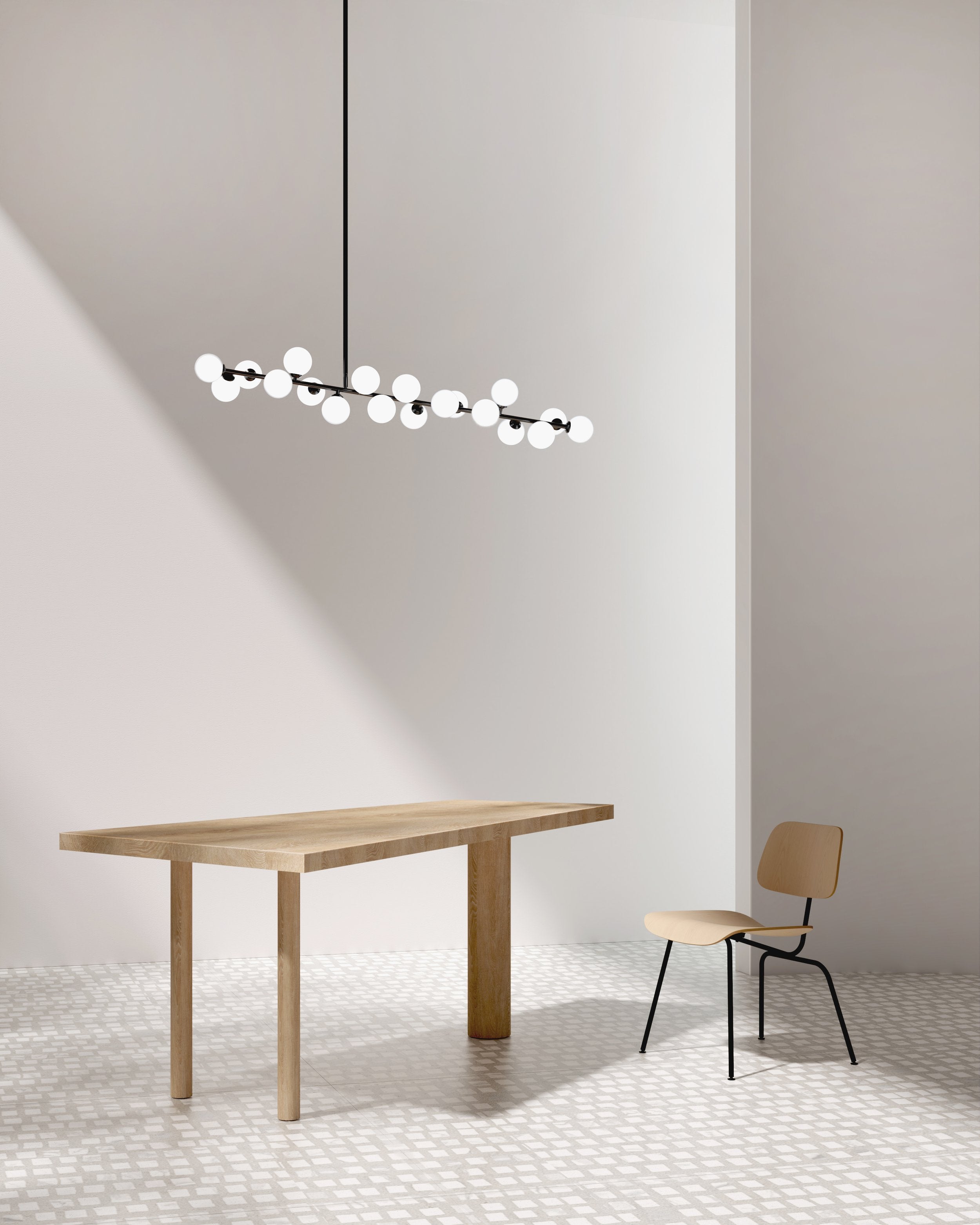 Eshair Modern Minimalist Brass Glass Chandelier - Lamp Copper