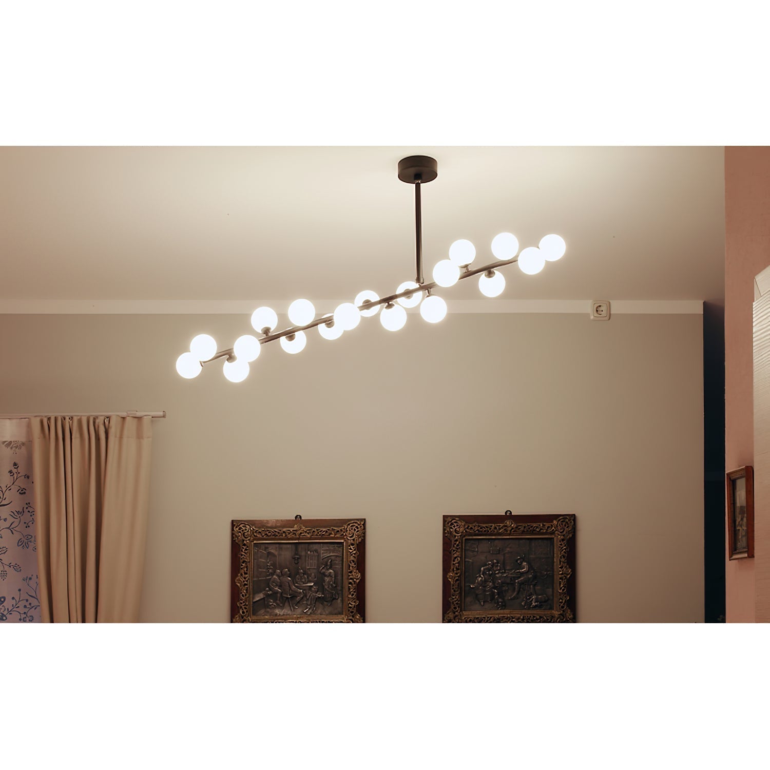 Eshair Modern Minimalist Brass Glass Chandelier - Lamp Copper