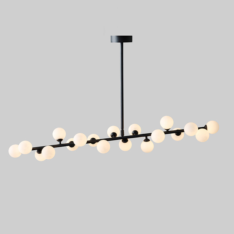 Eshair Modern Minimalist Brass Glass Chandelier - Lamp Copper