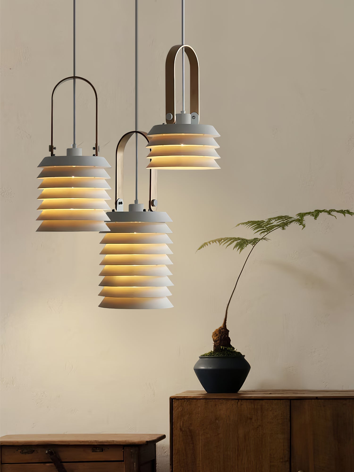 Eurtalia Minimalist Art Metal Lantern Pendant Lamp - Lamp Copper