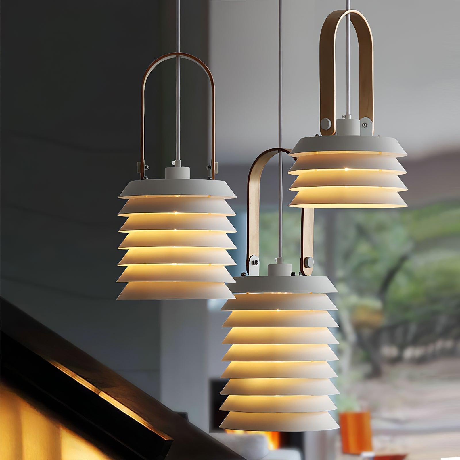 Eurtalia Minimalist Art Metal Lantern Pendant Lamp - Lamp Copper