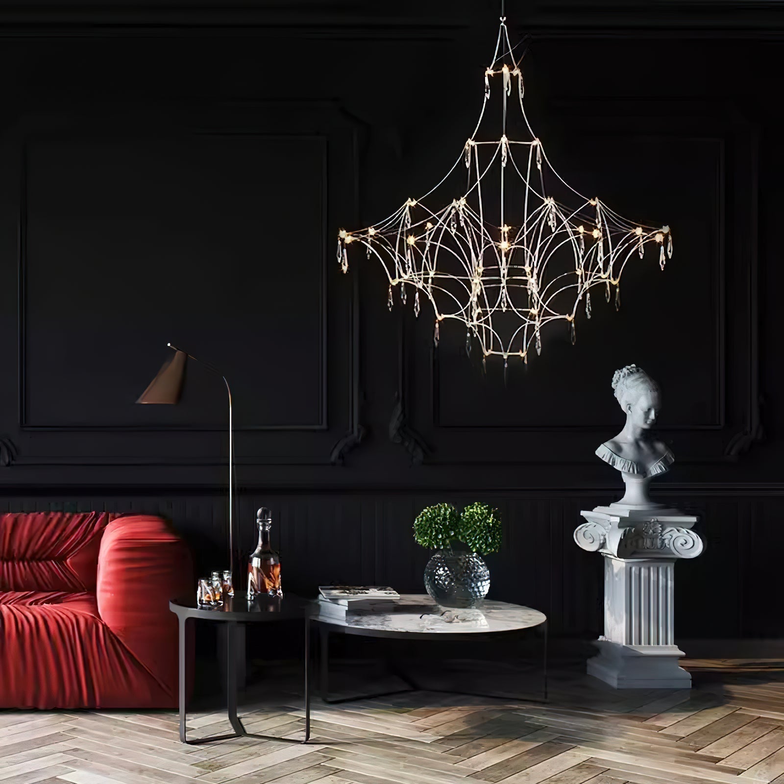 Allaeira Postmodern Luxury Crystal Chandelier - Lamp Copper