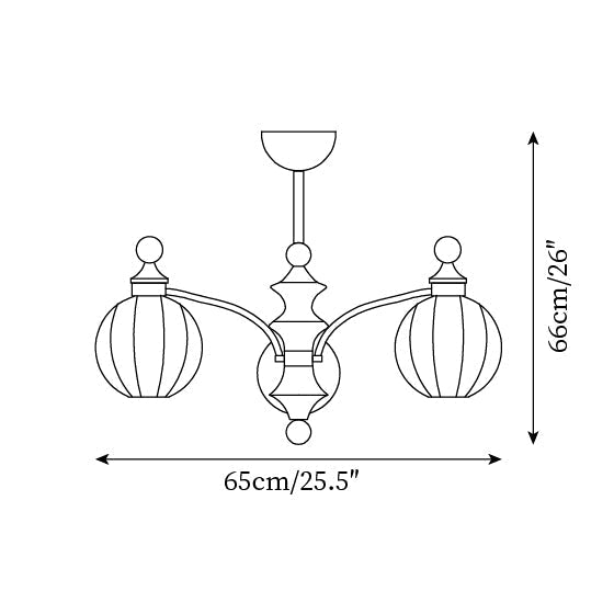 Mirena Chandelier Glass Orb Bronze - Letslighting