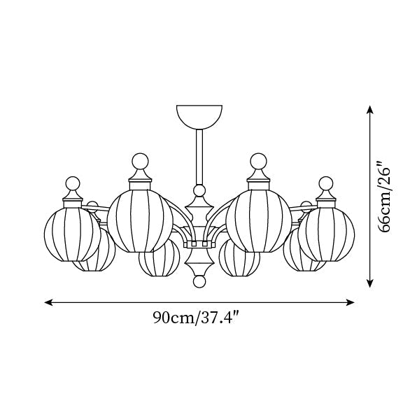 Mirena Chandelier Glass Orb Bronze - Letslighting