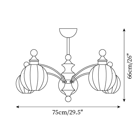 Mirena Chandelier Glass Orb Bronze - Letslighting