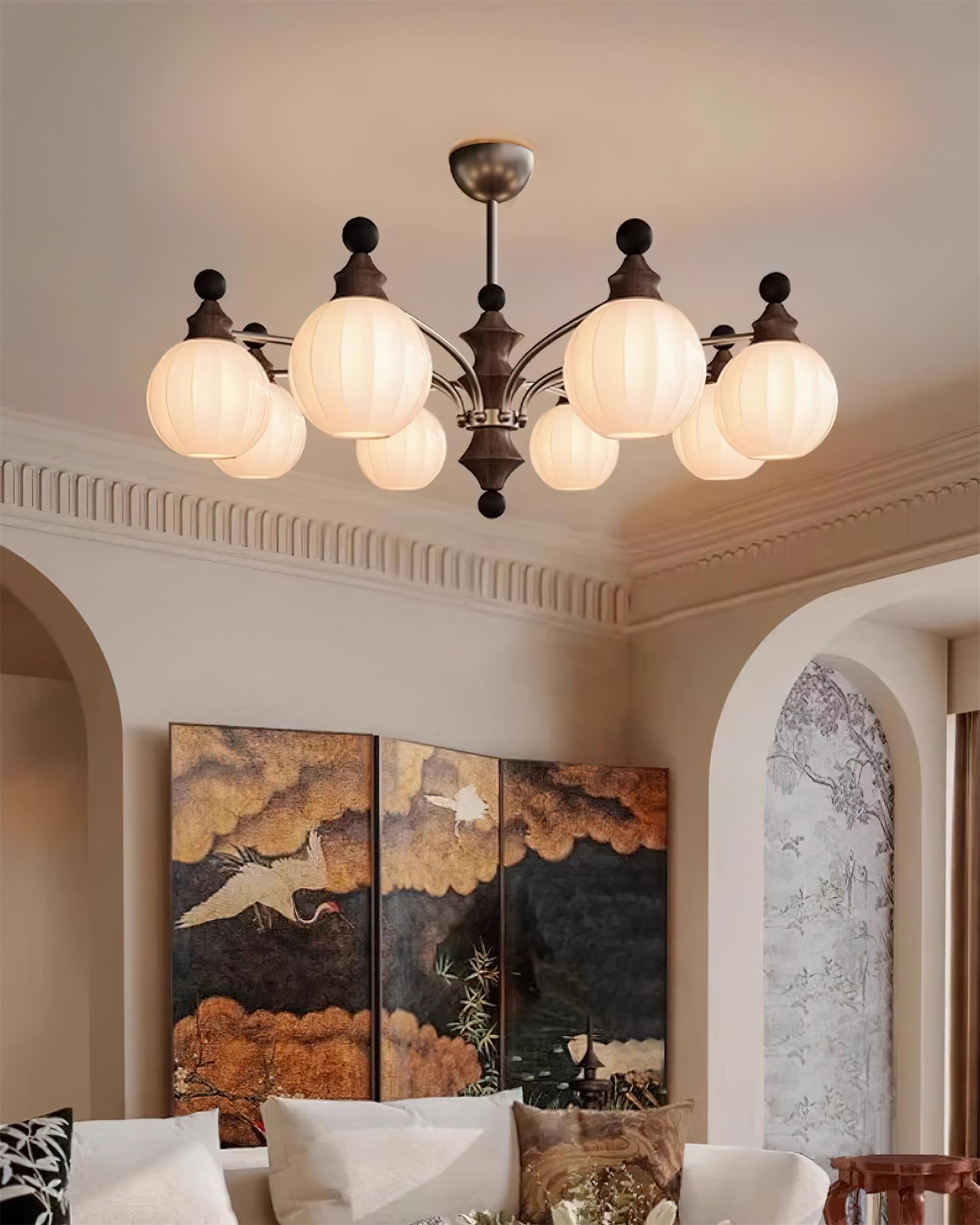 Mirena Chandelier Glass Orb Bronze - Letslighting