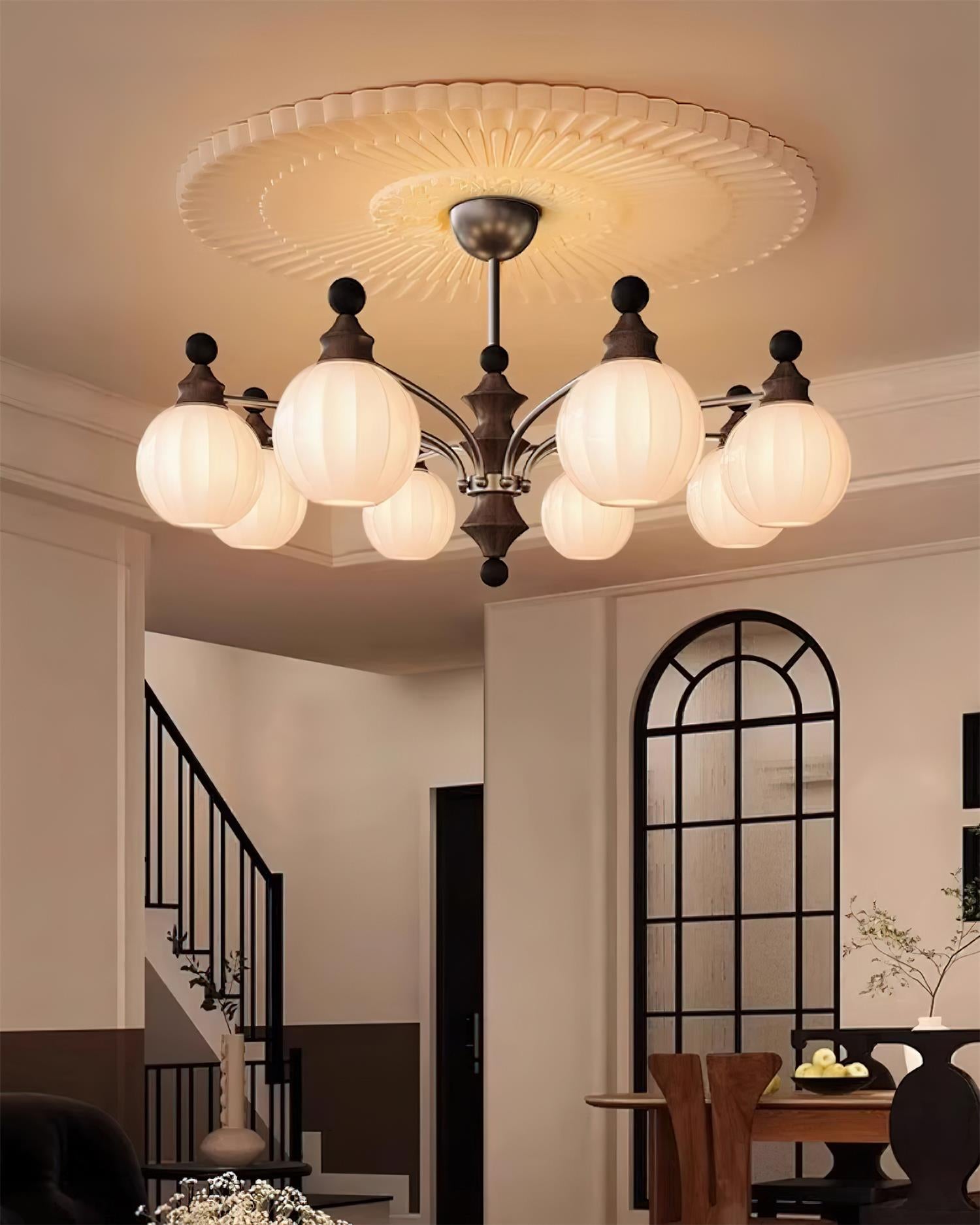 Mirena Chandelier Glass Orb Bronze - Letslighting