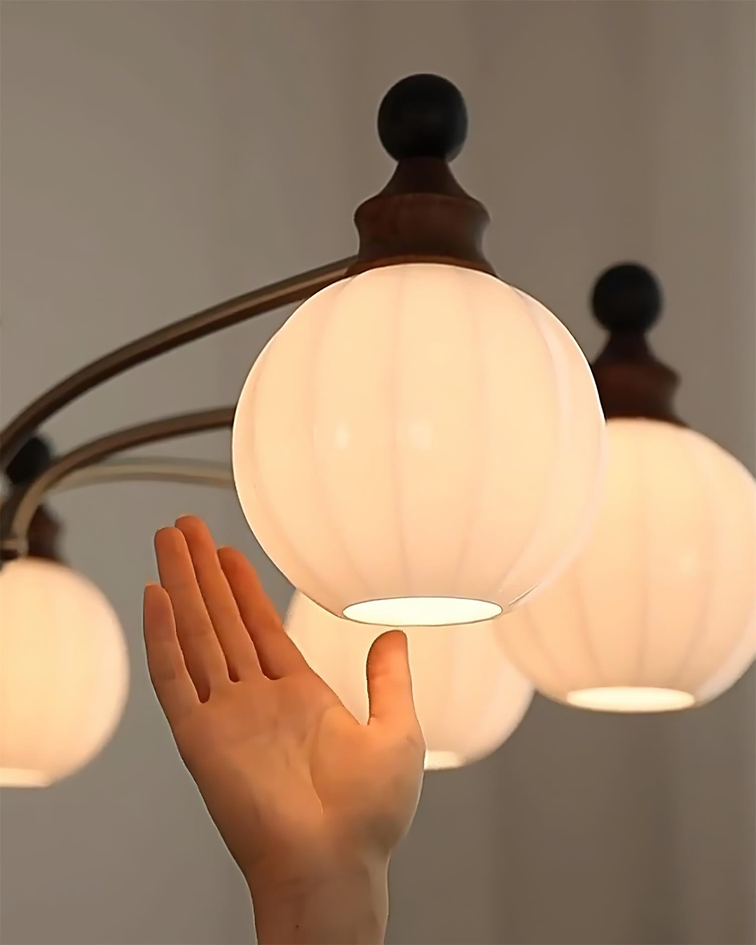 Mirena Chandelier Glass Orb Bronze - Letslighting