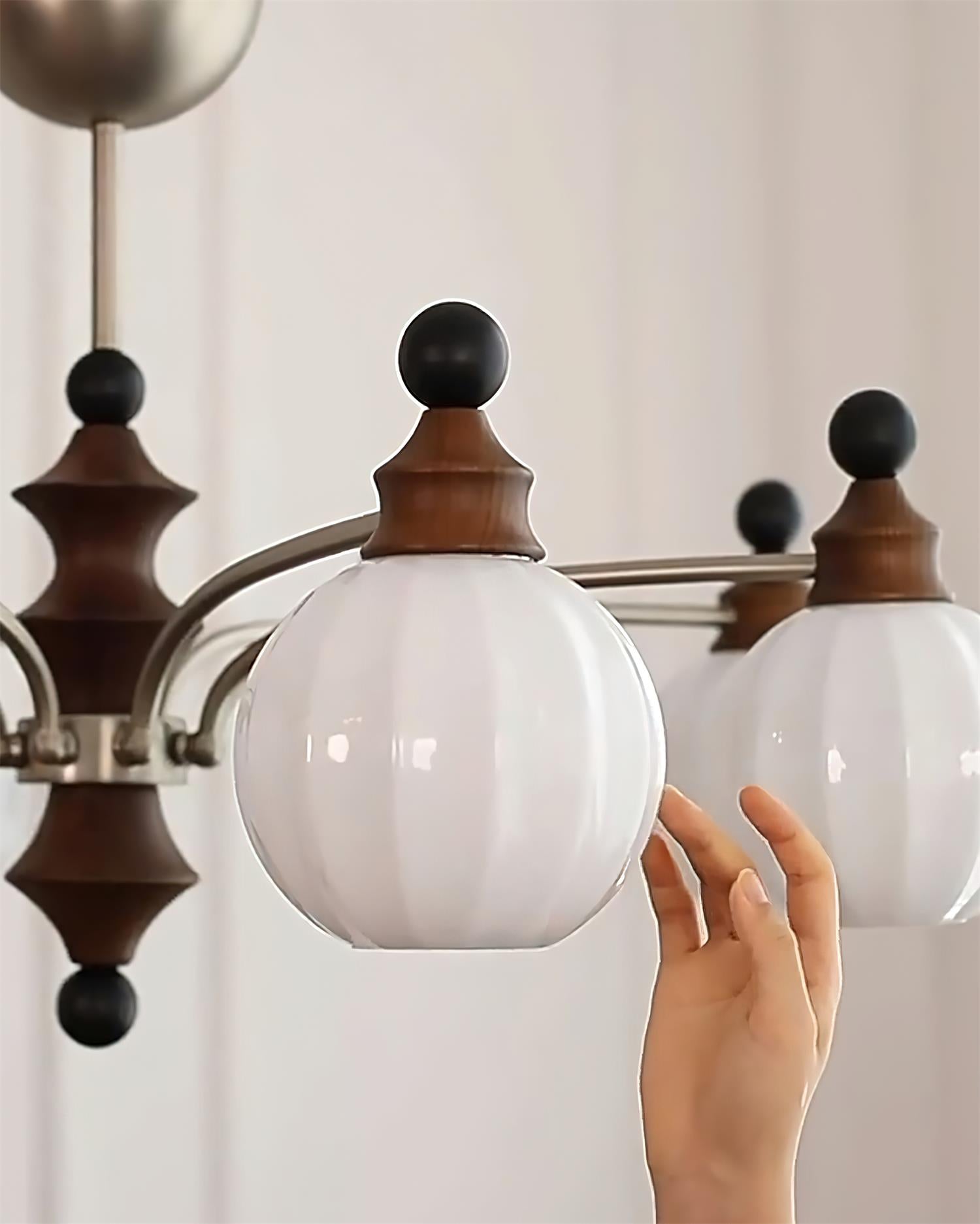 Mirena Chandelier Glass Orb Bronze - Letslighting