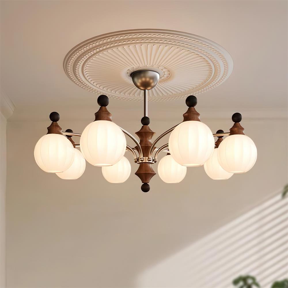 Mirena Chandelier Glass Orb Bronze - Letslighting