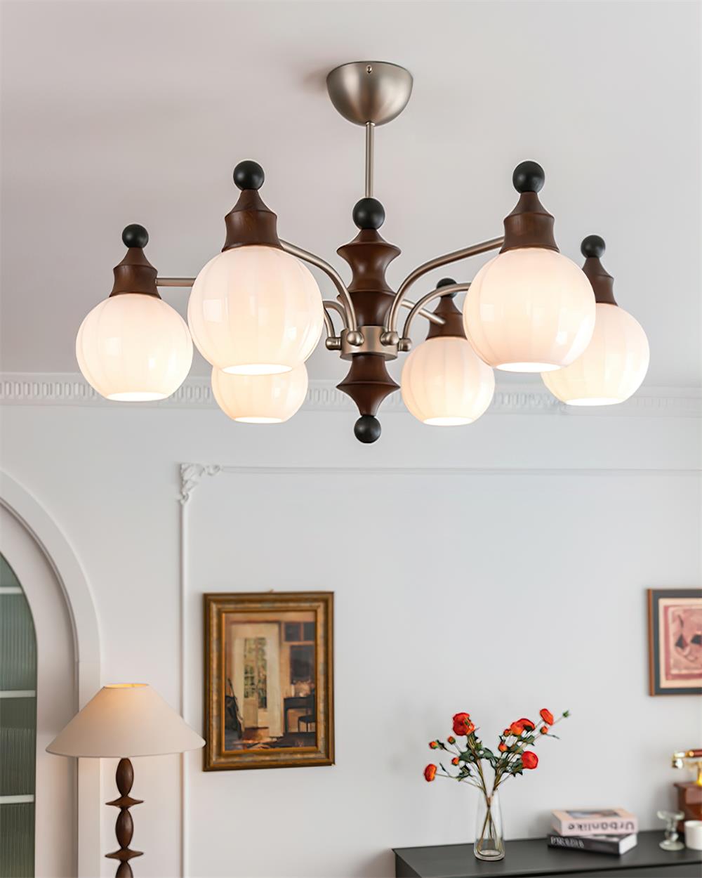 Mirena Chandelier Glass Orb Bronze - Letslighting