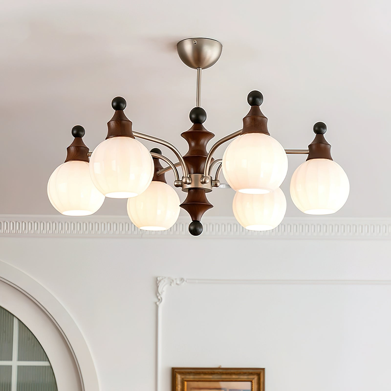 Mirena Chandelier Glass Orb Bronze - Letslighting