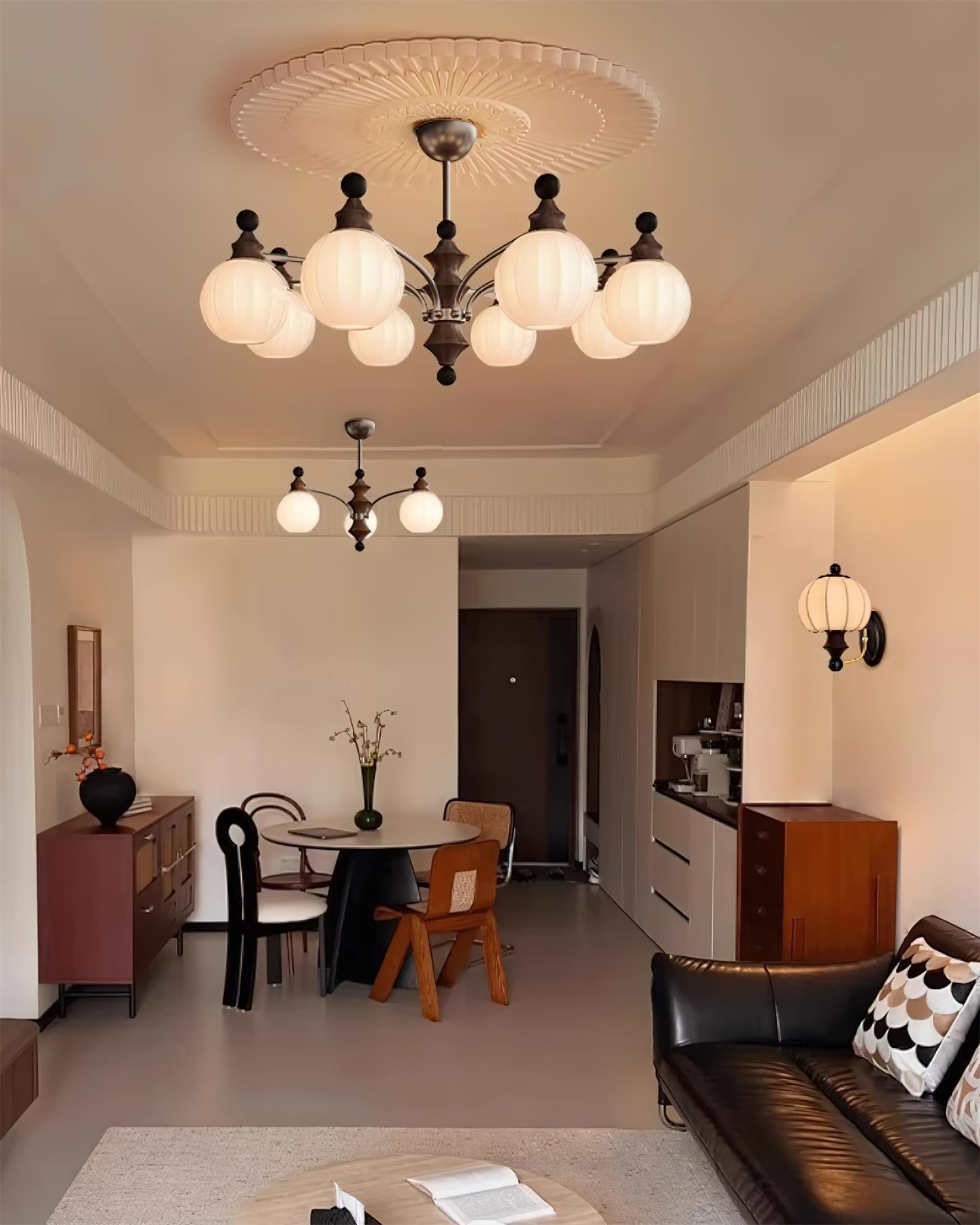 Mirena Chandelier Glass Orb Bronze - Letslighting