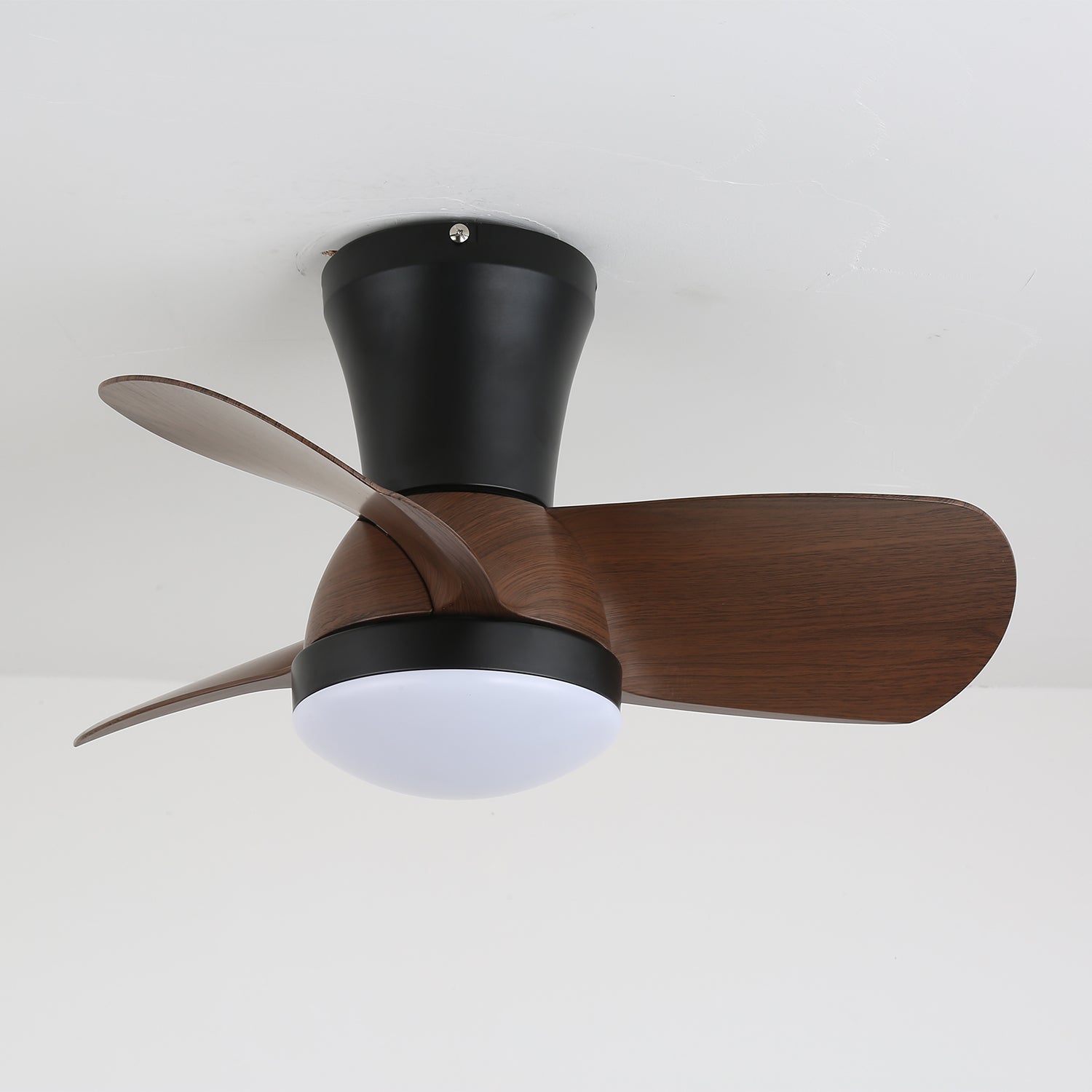Ventilateur de plafond moderne Avelo en bois avec lumière, schéma des dimensions