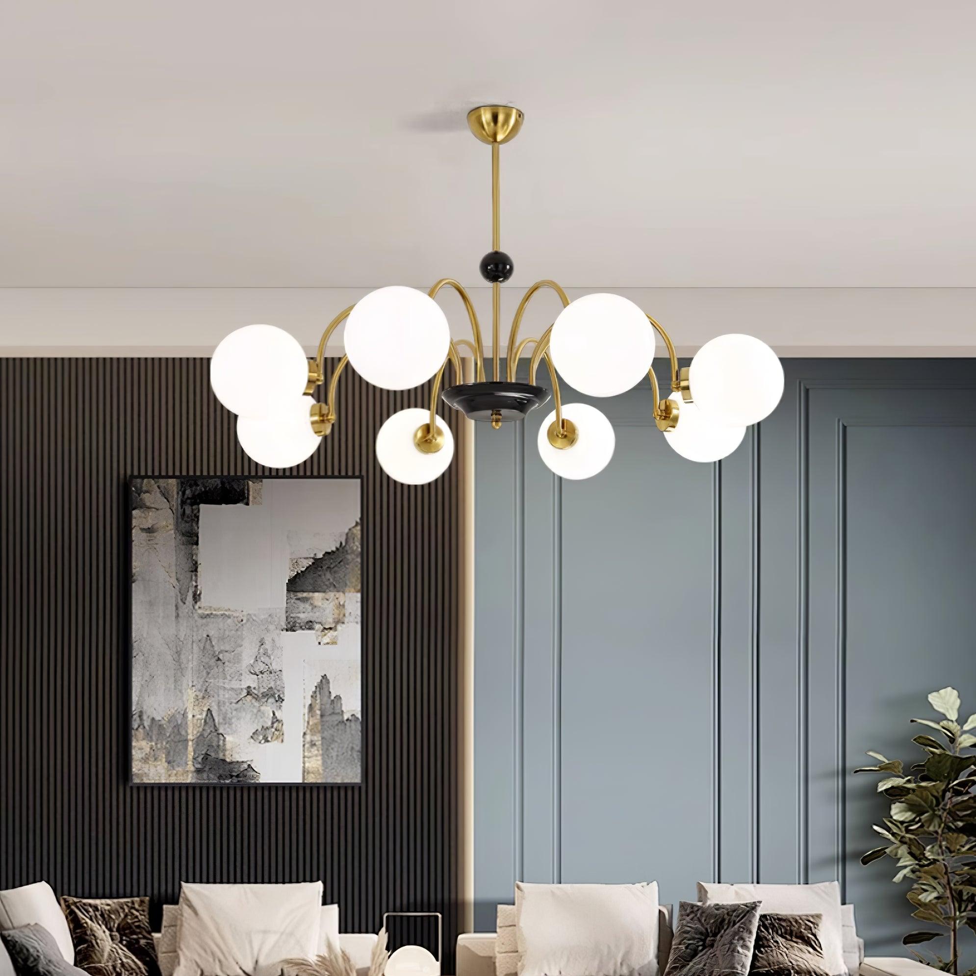 Lustre Courbé Globe Nuances Moderne Rétro Style - Neutralighting