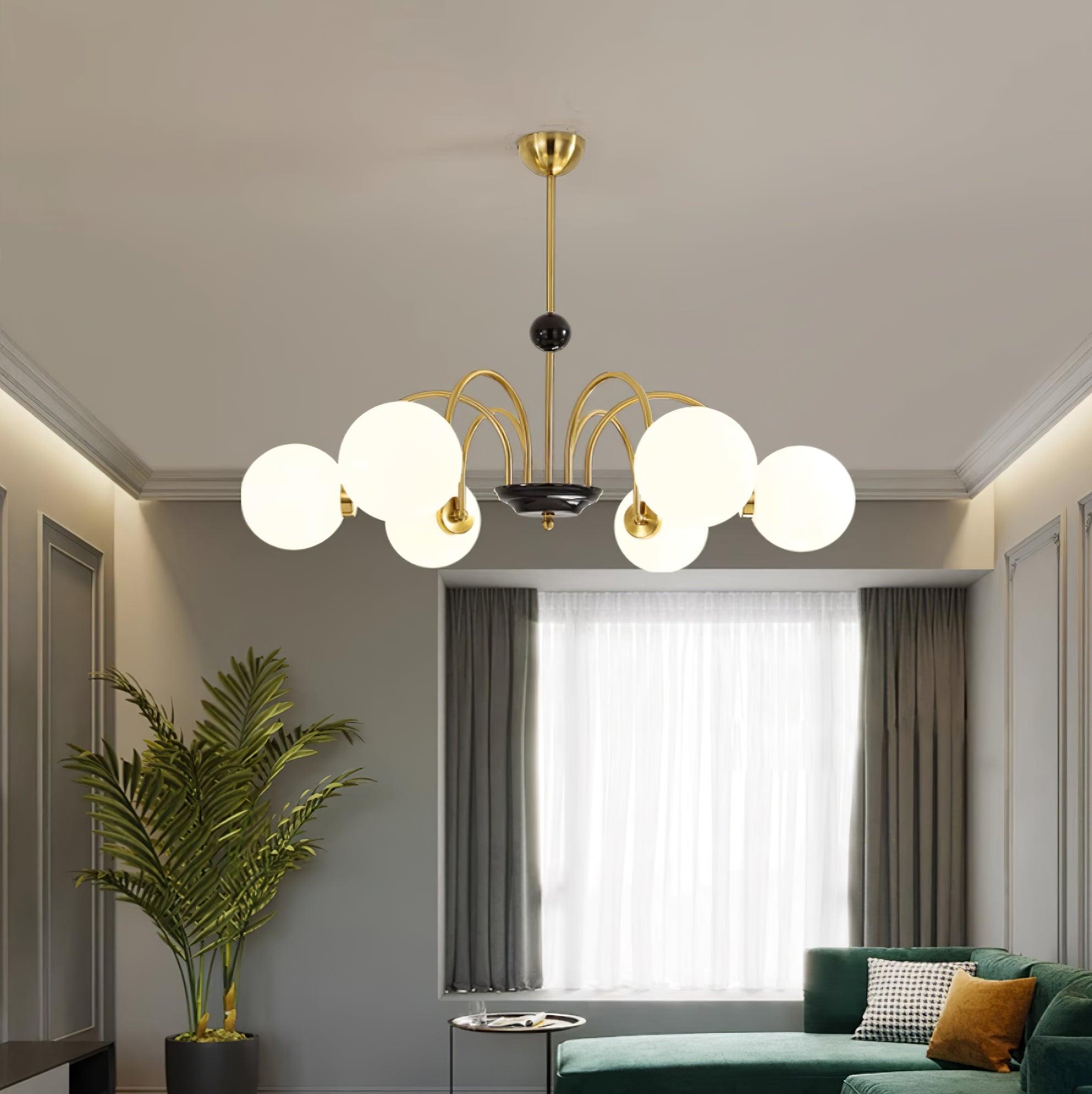 Lustre Courbé Globe Nuances Moderne Rétro Style - Neutralighting