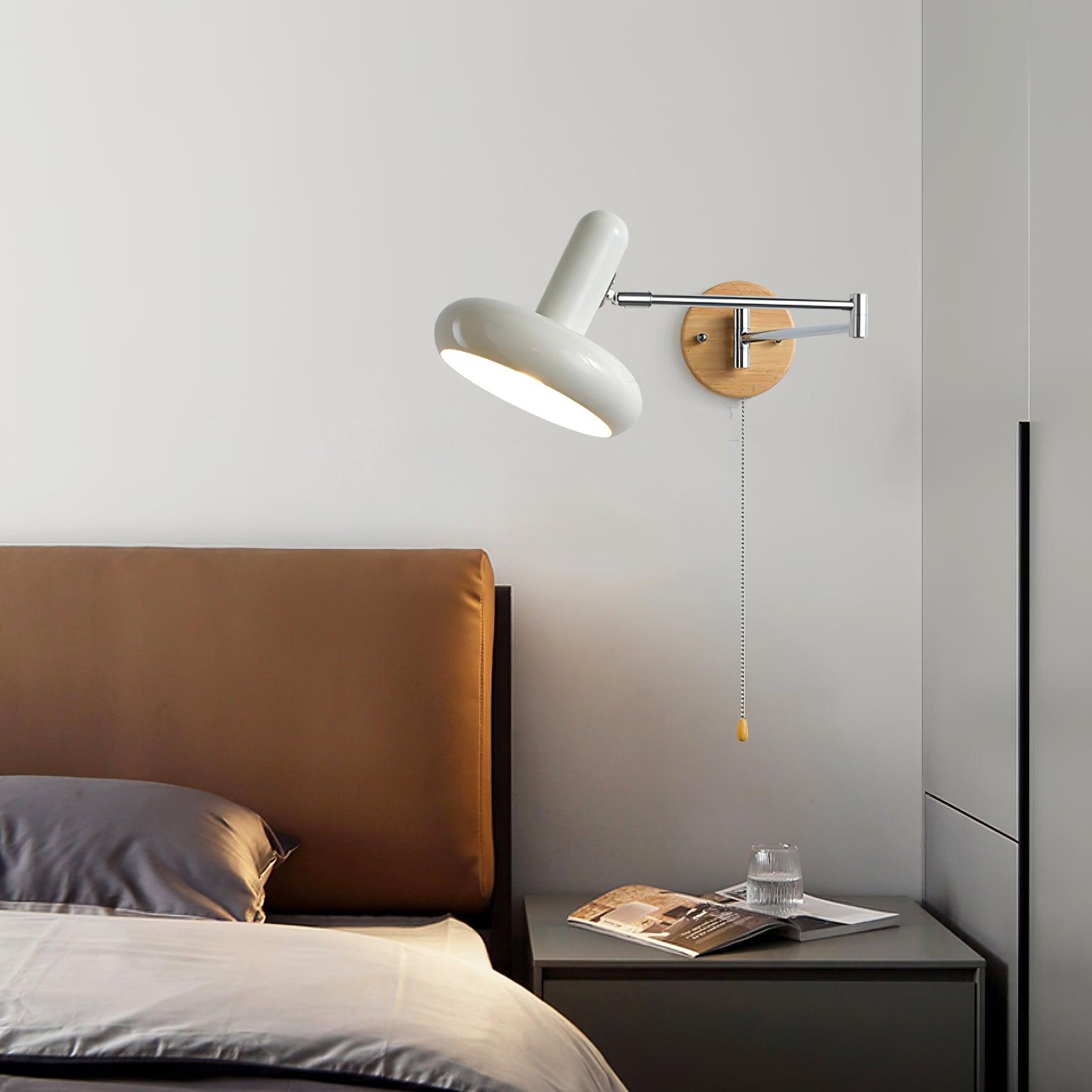 Wall Lamp Swivel Arm Rounded Shade Pull Chain Modern Retro - Letslighting